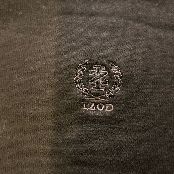 IZOD Black Crewneck Sweatshirt Embroidered Logo Mens XL - Picture 3 of 10